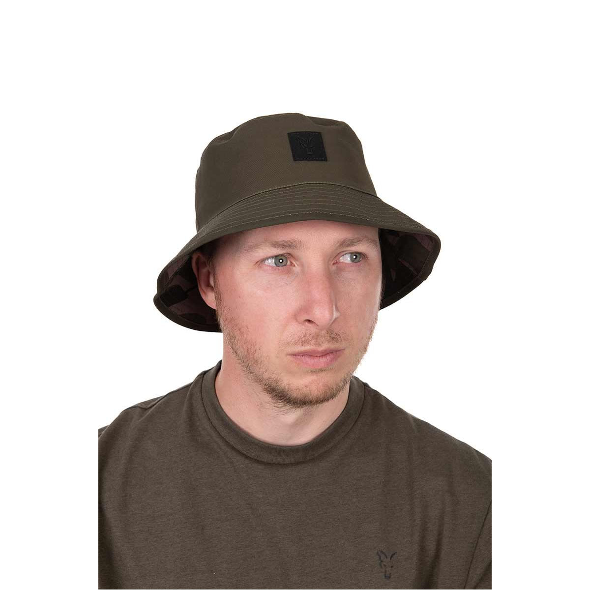 Palarie FOX Reversible Bucket Hat - Khaki/Camo, Marime Universala