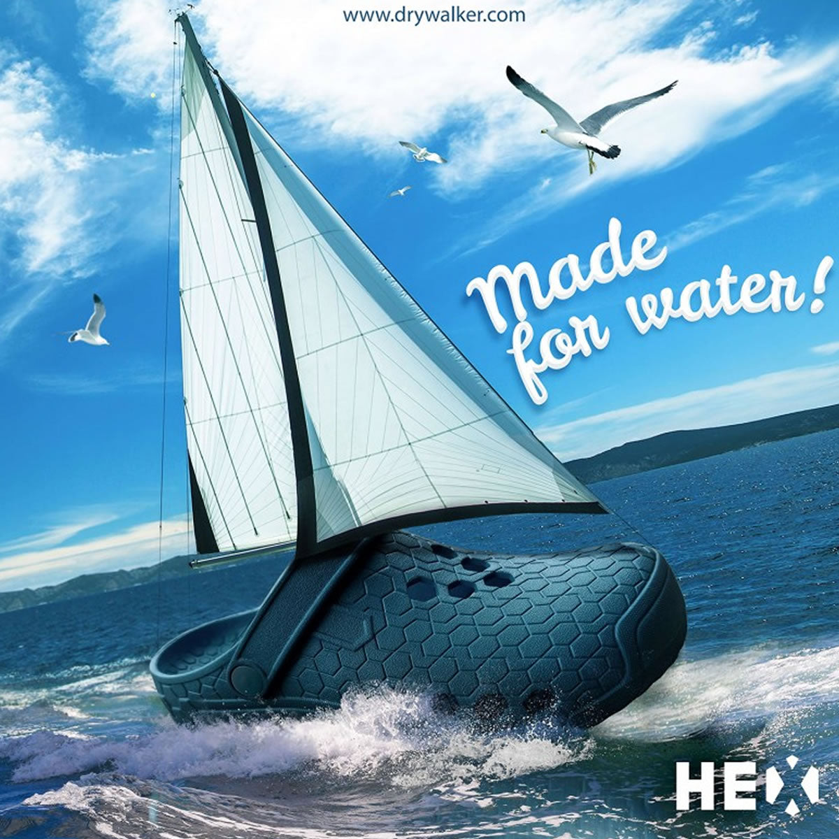 Papuci Dry Walker HEX Open, Green 16, Marime 41 