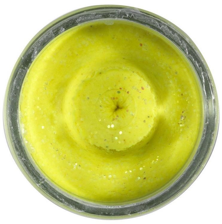 Pasta BERKLEY PowerBait Natural Glitter Trout Dough, Cheese, Green Glitter, 50g
