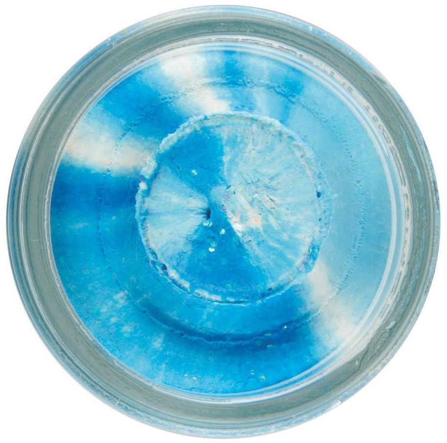 Pasta BERKLEY PowerBait Natural Glitter Trout Dough, Garlic, White Blue Glitter, 50g
