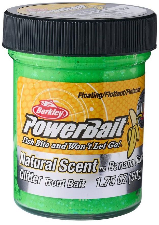 Pasta BERKLEY PowerBait Trout Dough Fruits Floating, Banana Spring Green, 50g