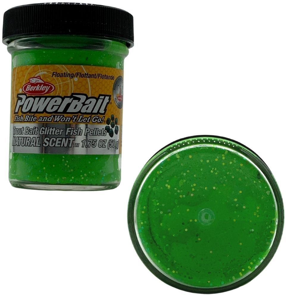 Pasta Flotanta BERKLEY PowerBait Natural Glitter Trout Bait, Spring Green, 50g