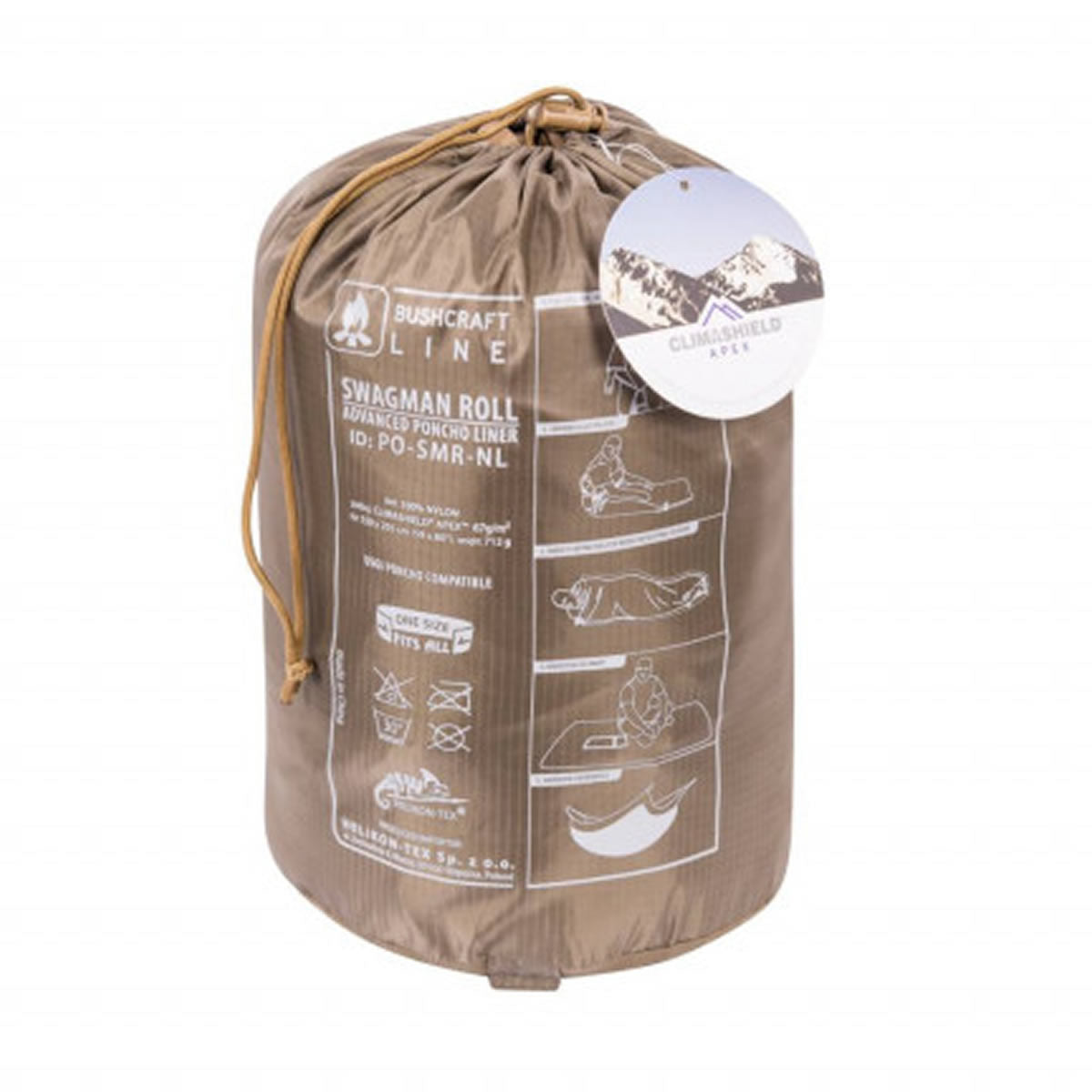 Patura Multifunctionala Helikon Tex Swagman Roll Poncho Coyote Brown, 145x200cm