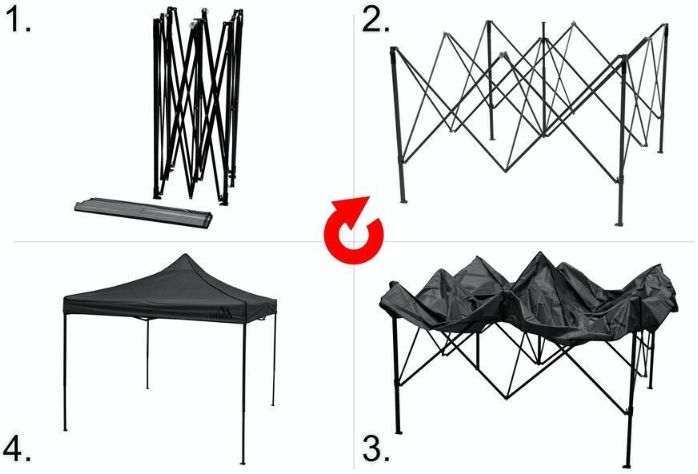Pavilion Pliabil CATTARA Impermeabil Gri, TT13342, 300x300x200cm