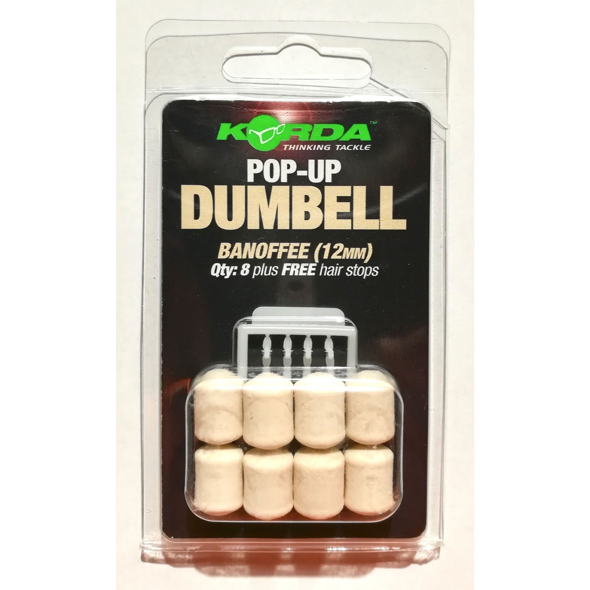 Pelete Artificiale KORDA Slow Sinking Dumbell, Banoffee, White, 12mm, 8buc/pac