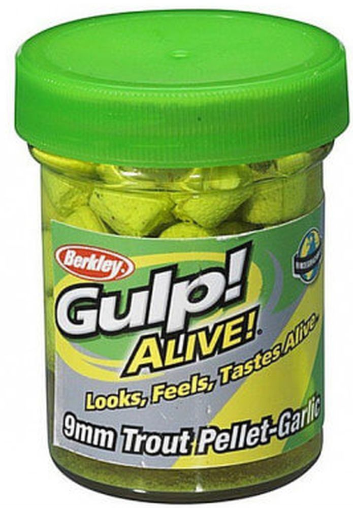 Pelete Berkley Gulp Alive Trout Pellets, Chartreuse, Usturoi, 9mm 