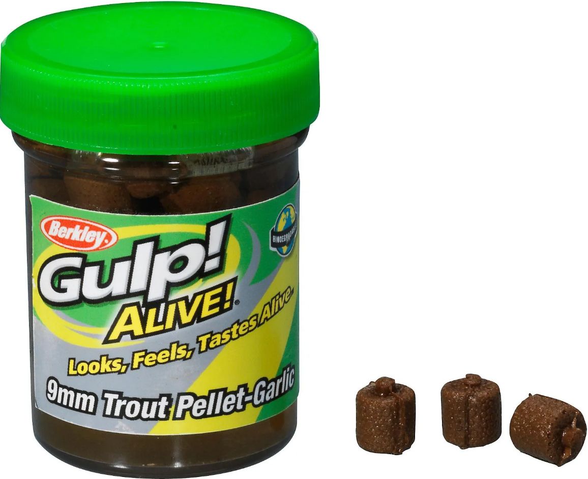 Pelete Berkley Gulp Alive Trout Pellets, Natural, Usturoi, 9mm 