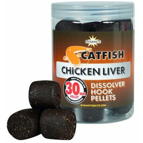 Pelete DYNAMITE BAITS, Catfish Chicken Liver Dissolver Hook Pellets, 30mm