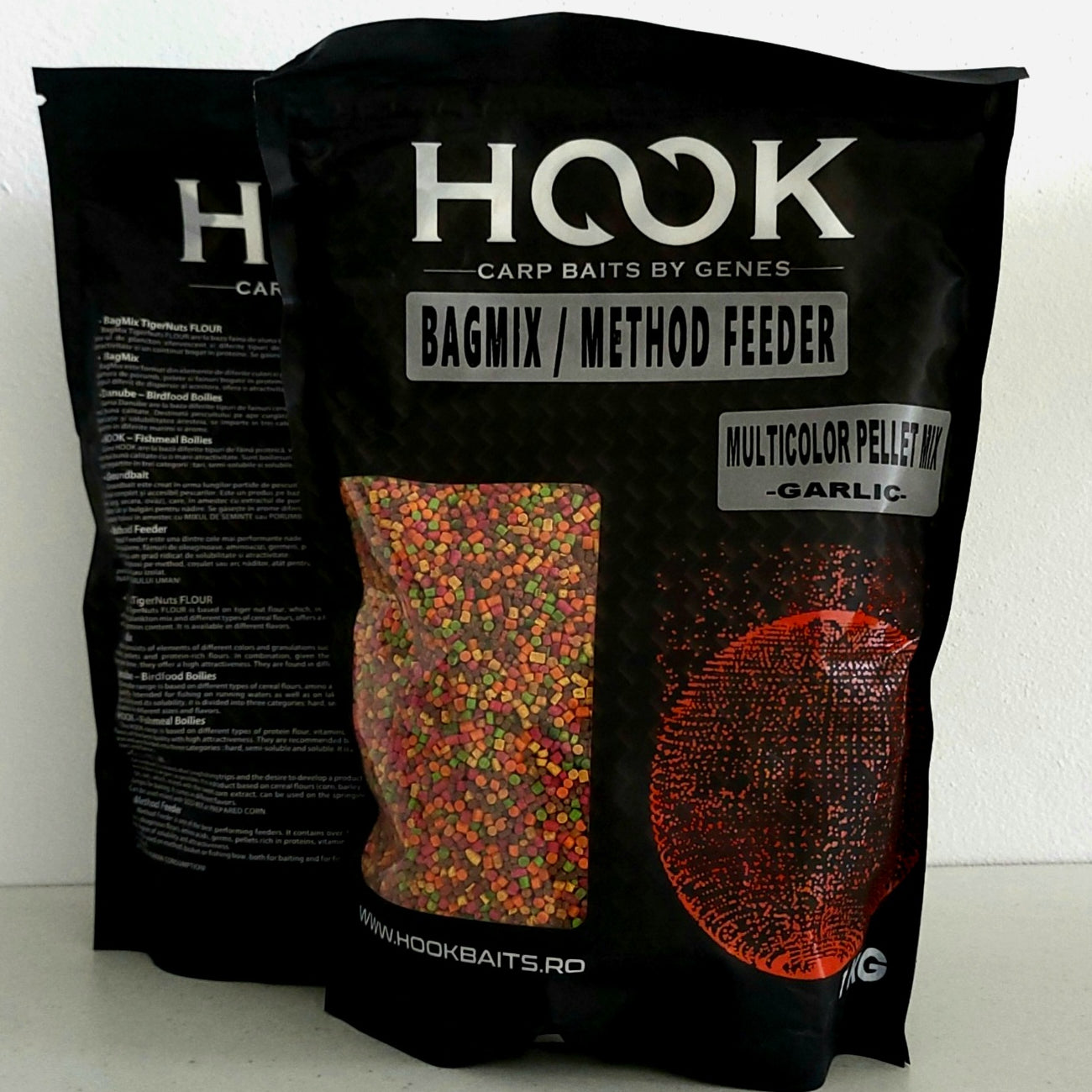 Pelete HOOKBAITS Pellet Mix Multicolor Garlic 1kg
