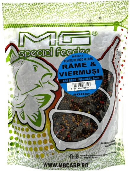 Pelete MG Method Feeder Apa Rece, Rame Viermusi, 2mm, 500g