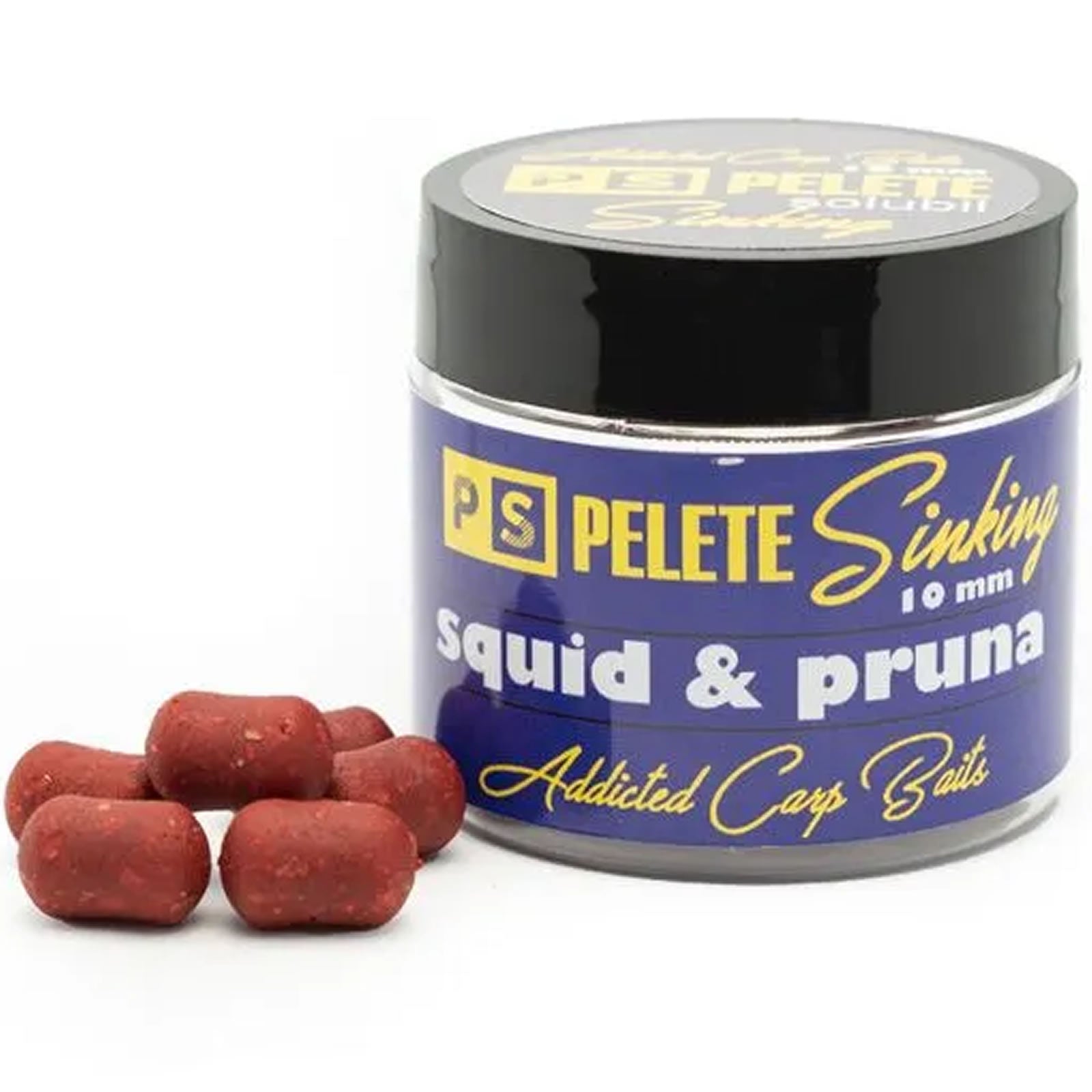 Pelete Solubile Addicted Carp Baits Sinking Dumbell, Squid &amp; Pruna, 10 mm 