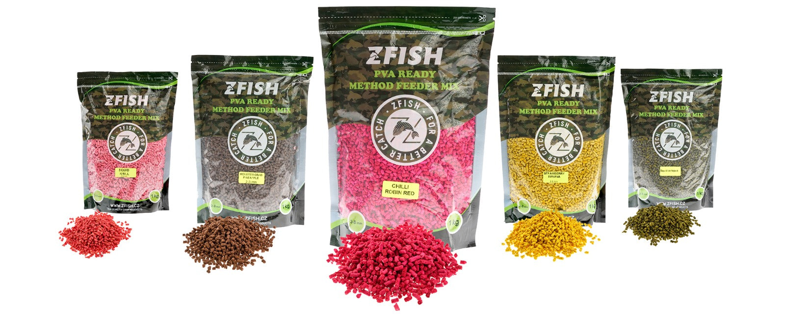 Pelete ZFISH Pva Ready  Method Feeder Mix, 2-3mm, 1kg, Squid-Octopus