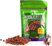 Pelete Zfish Carp &amp; Feeder Hook Pellets, Squid Krill, 8mm, 200g