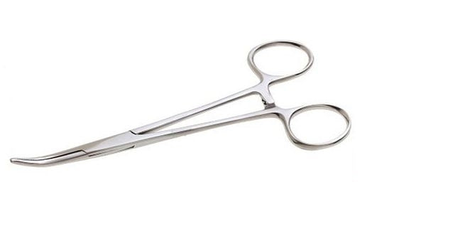 Pensa Curbata Foarfeca ZFISH Pean Curved Forceps, 10cm, Argintie