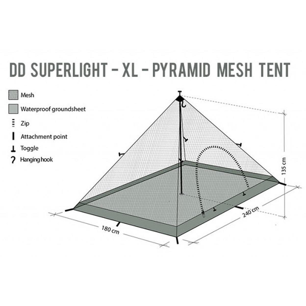 Plasa Anti Insecte Cort DD Hammocks SuperLight Pyramid XL