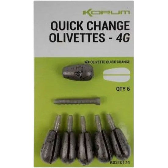Plumbi Cu Schimbare Rapida KORUM Quick Change Olivettes, 8g, 5buc/pac