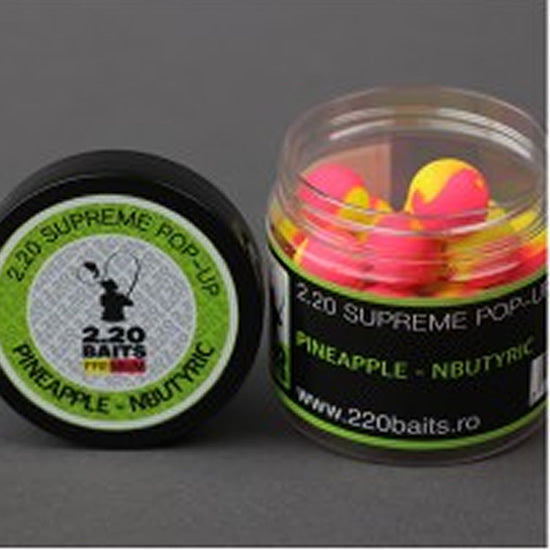 Pop Up 2.20 Baits Supreme, Galben - Roz, Pineapple &amp; N'Butyric, 16mm, 100ml