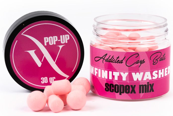 Pop Up Addicted Carp Baits Washed Infinity, Scopex Mix, 10mm