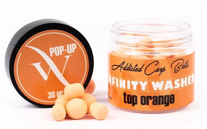 Pop Up Addicted Carp Baits Washed Infinity, Top Orange, 10mm