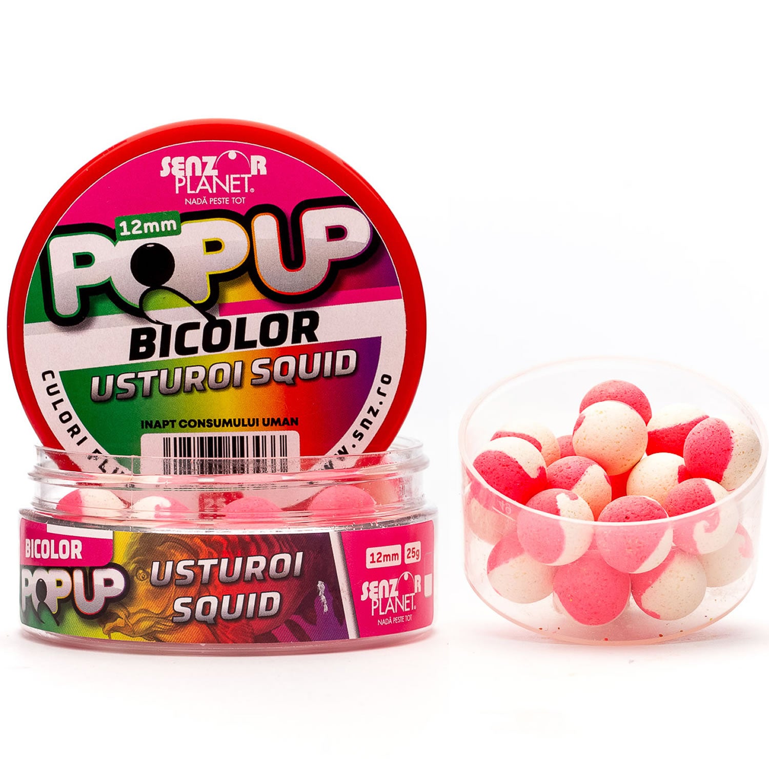 Pop Up Bicolor Senzor Planet Usturoi &amp; Squid, 12mm, 25g