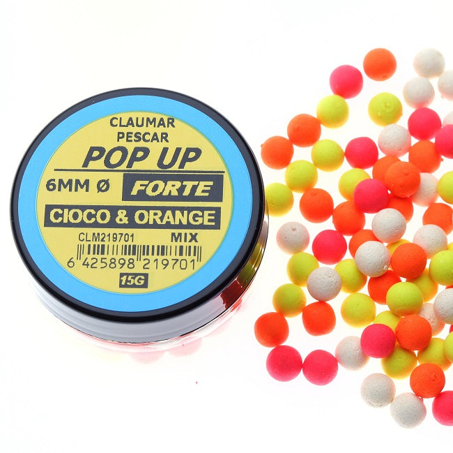 Pop Up Claumar Cioco-Orange Forte Mix Color 15Gr 6mm