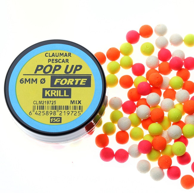 Pop Up Claumar Krill Forte Mix Color 15Gr 6mm