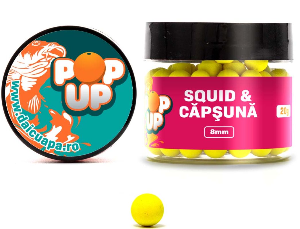 Pop Up Da-i Cu Apa Galben Squid Capsuna 20g