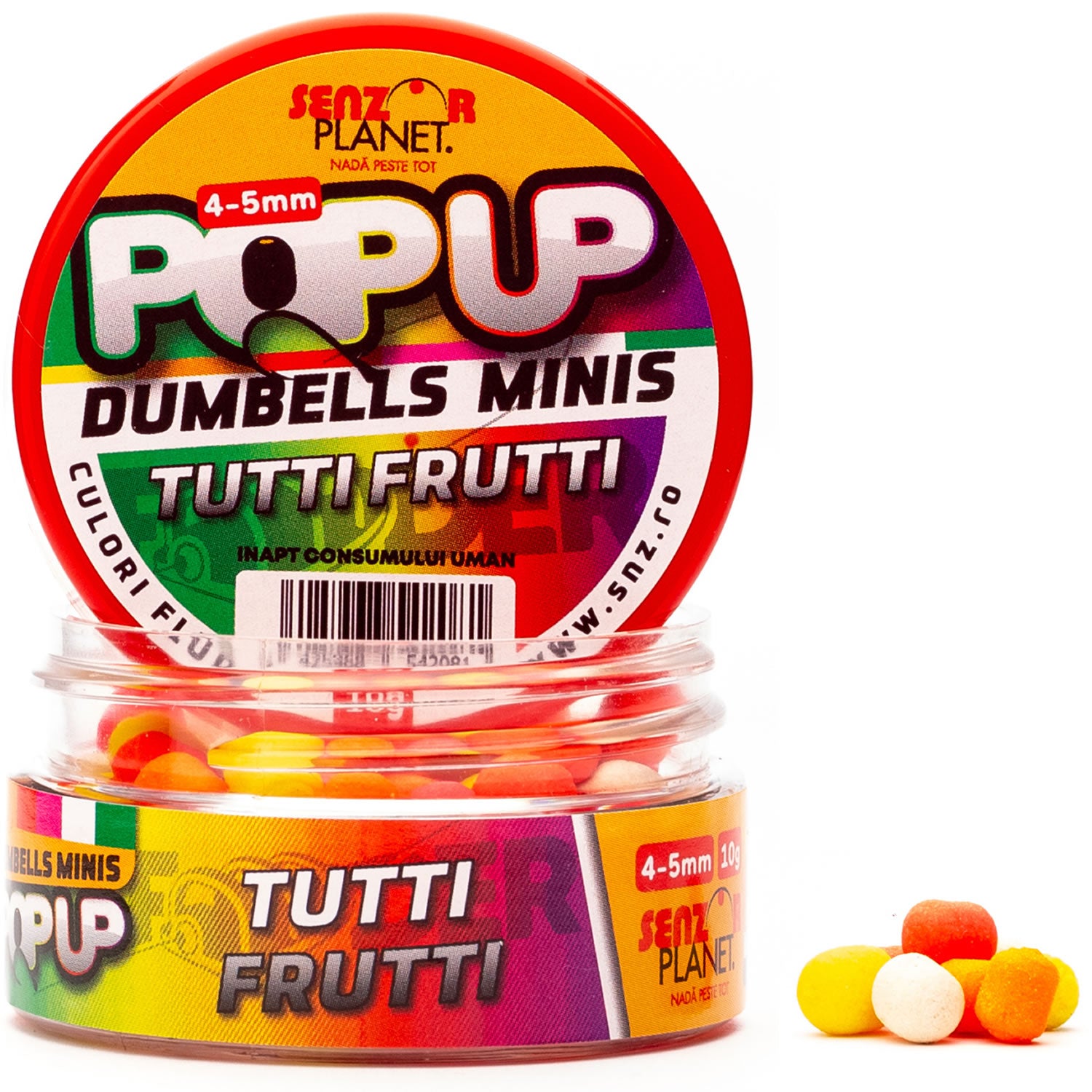 Pop Up Dumbell Senzor Planet Minis, Tutti Frutti, 4-5mm, 10g