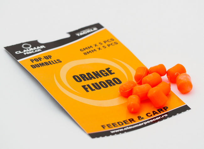 Pop Up Dumbells Claumar 10Buc 5x6mm-5x8mm Portocaliu Fluo