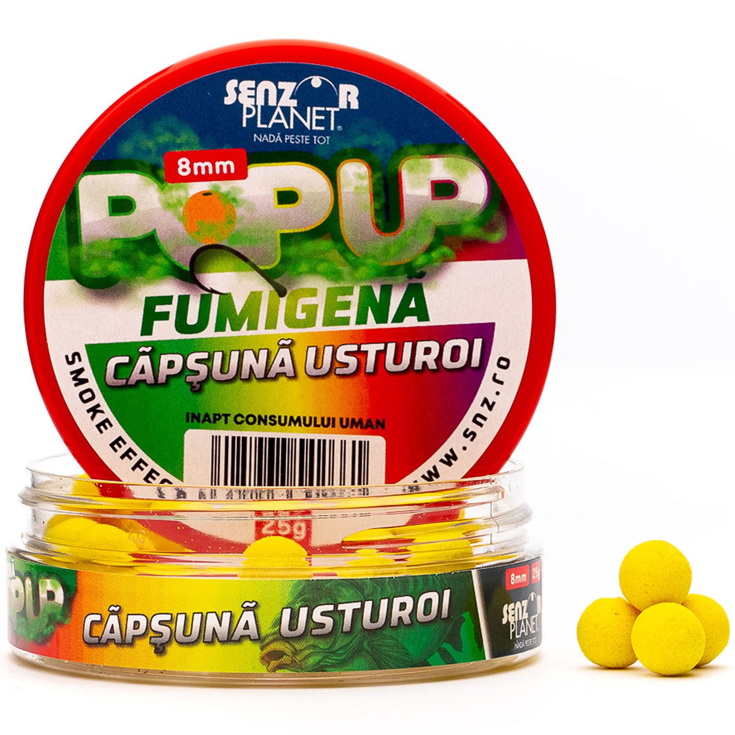 Pop Up Fumigena Senzor Planet, Capsuna &amp; Usturoi, 8mm, 25g