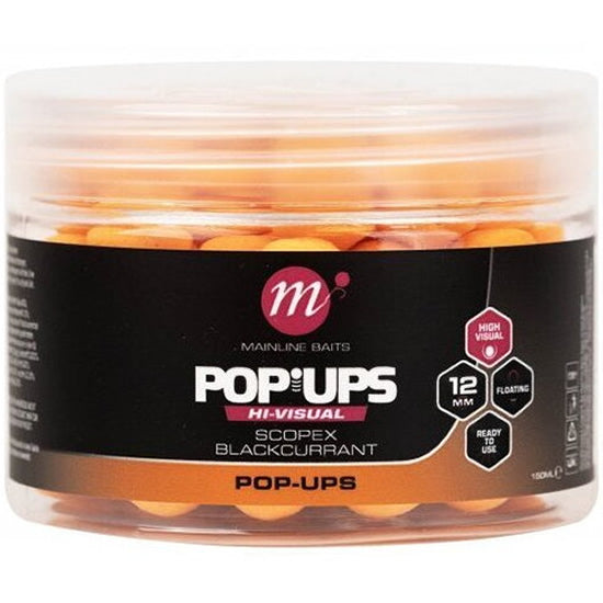 Pop Up MAINLINE Hi-Visual Baits Fluo Orange Scopex &amp; Blackcurrant 250ml