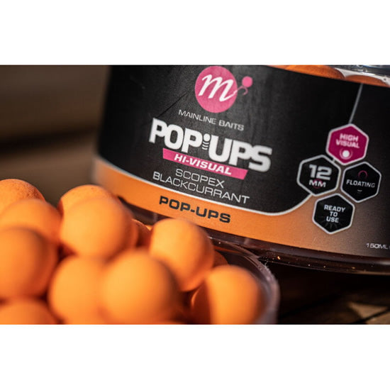 Pop Up MAINLINE Hi-Visual Baits Fluo Orange Scopex &amp; Blackcurrant 250ml
