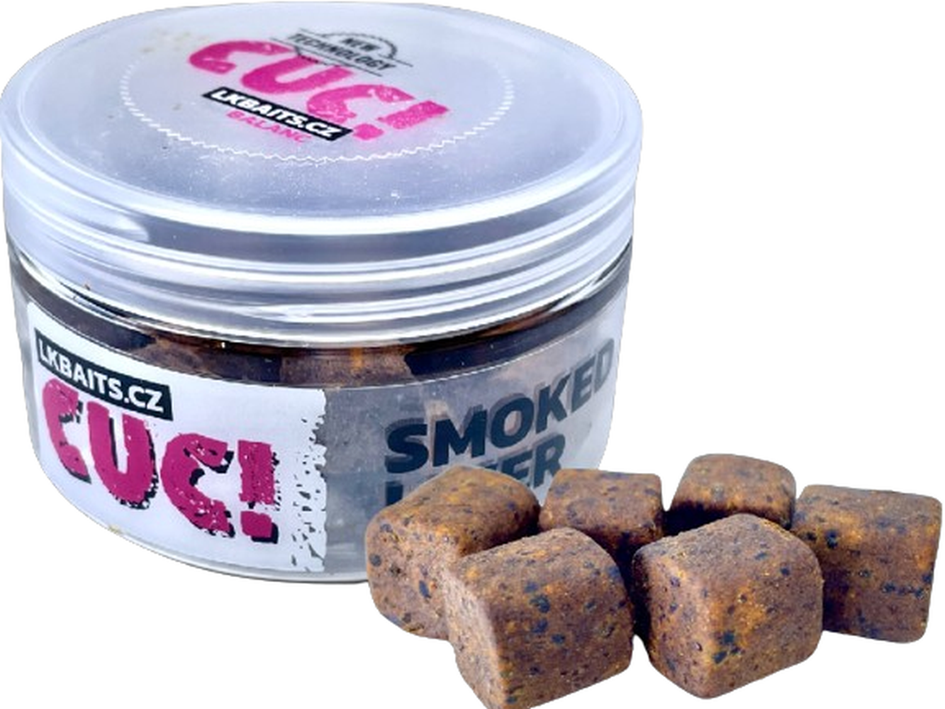 Pop-up LK BAITS CUC! Patratica Fluoro, Ficat Afumat, 10mm, 100ml