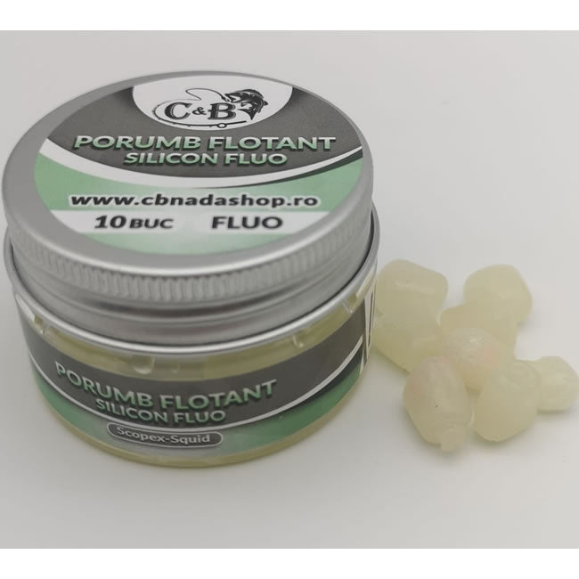 Porumb Flotant Silicon C&amp;B, Scopex-Squid, 10 buc/cutie + 2 Fluo