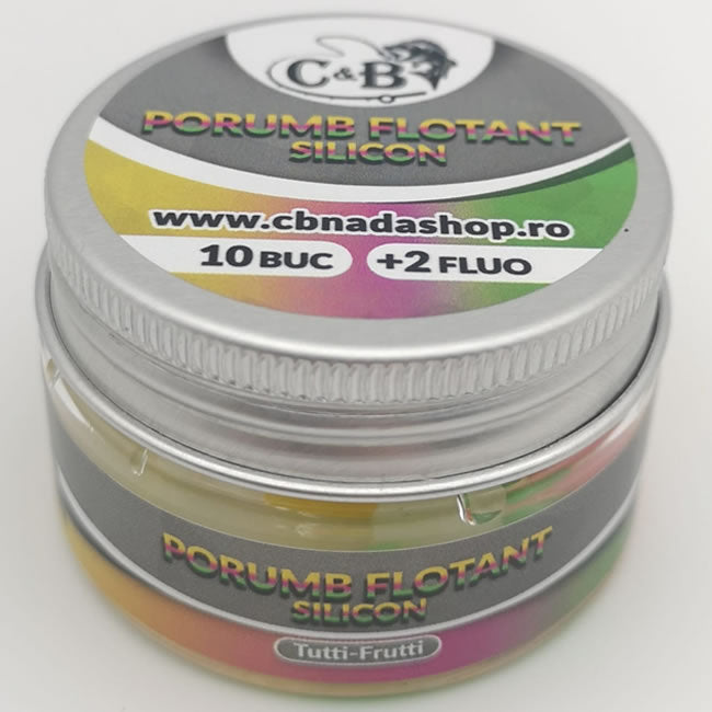 Porumb Flotant Silicon C&amp;B, Tutti-Frutti, 10 buc/cutie + 2 Fluo