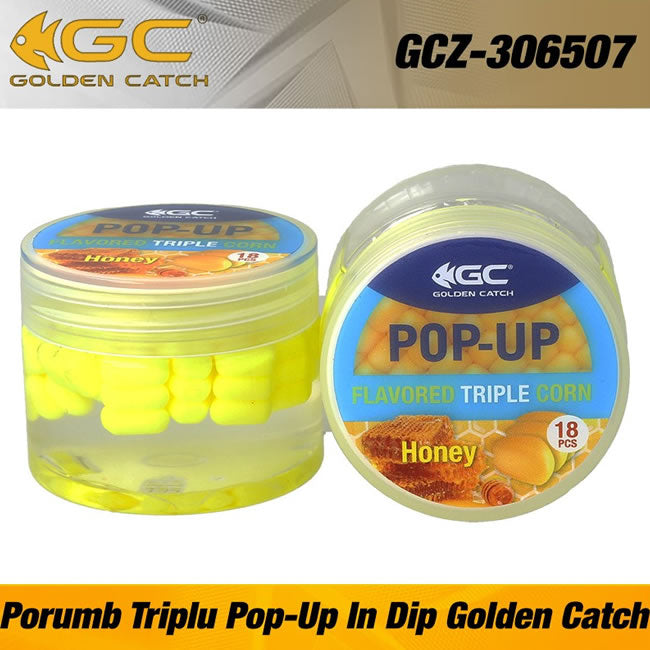 Porumb Siliconic Dip-uit Golden Catch Pop-Up, Miere, 3 Boabe Legate, 18buc