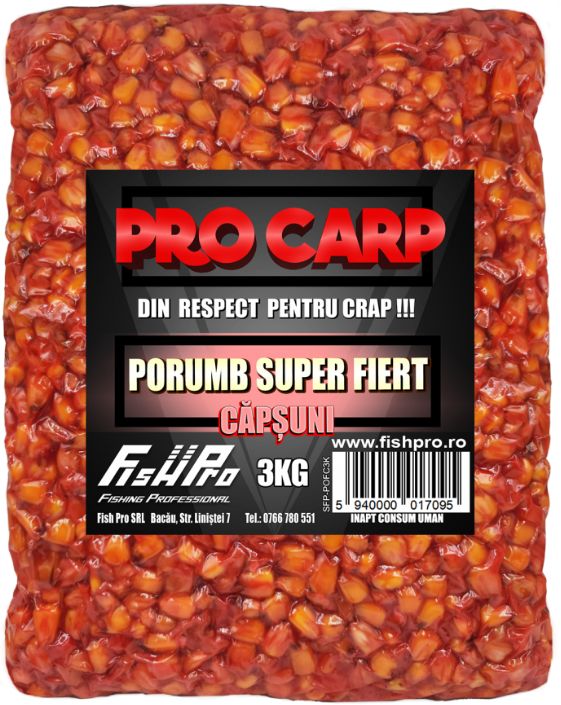 Porumb Super Fiert FISH PRO, Capsuni, 3kg
