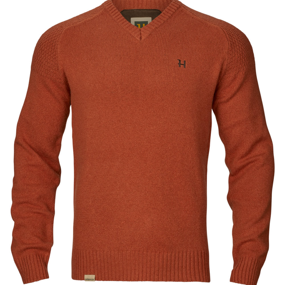 Pulover HARKILA Vincent Merino V-Neck Pullover, Bombay Brown