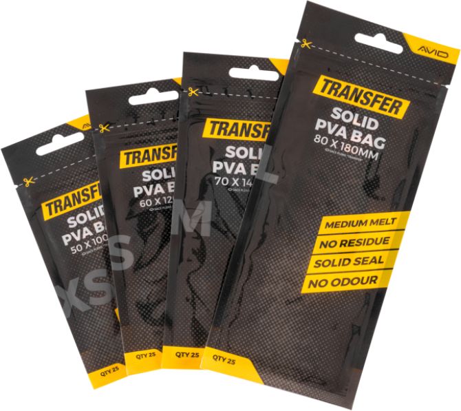 Pungi AVID Transfer Solid PVA Bags M, 7x14cm, 25buc/pac