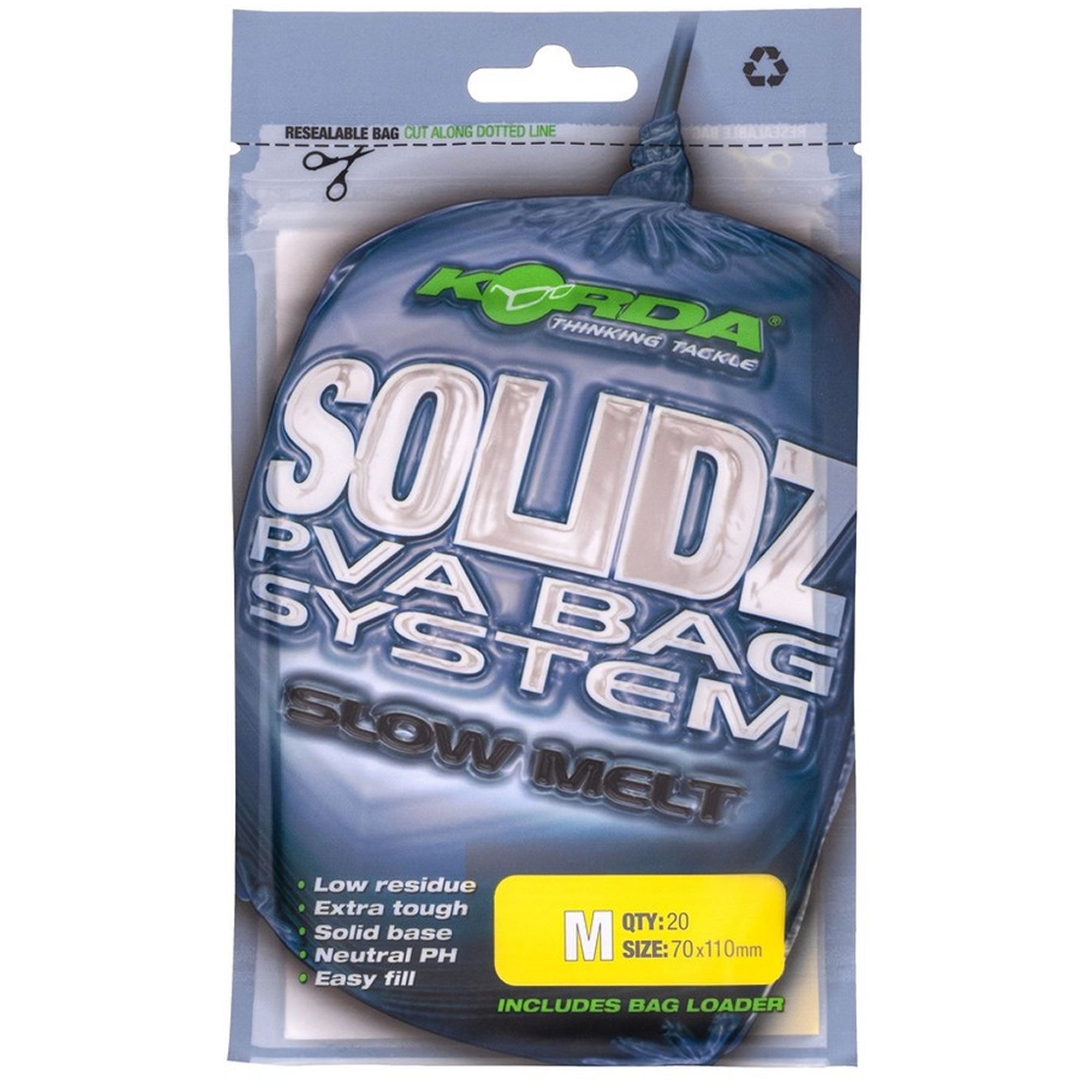 Pungi PVA KORDA Solidz Slow Melt, S, 55x100mm, 25buc/pac