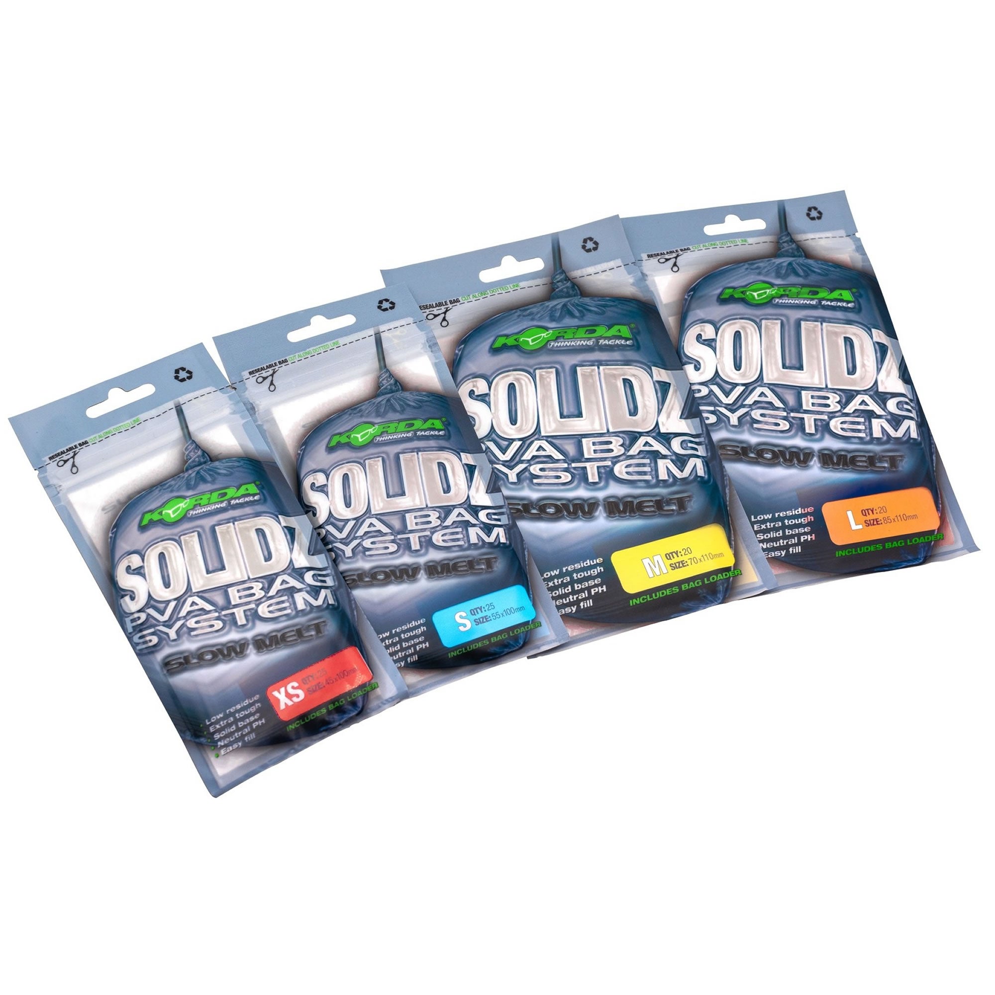 Pungi PVA KORDA Solidz Slow Melt, XS, 45x100mm, 25buc/pac