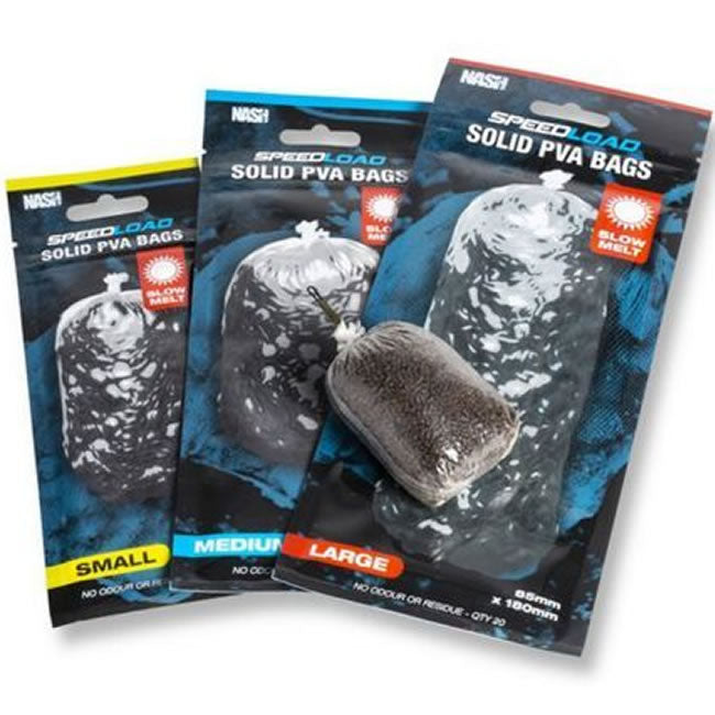 Pungi Solubile Nash Speedload PVA Bags Slow Melt, Small, 55x125mm