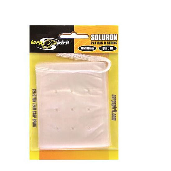 Pungi solubile PVA Carp Spirit cu snur 10 buc plic 70x100mm