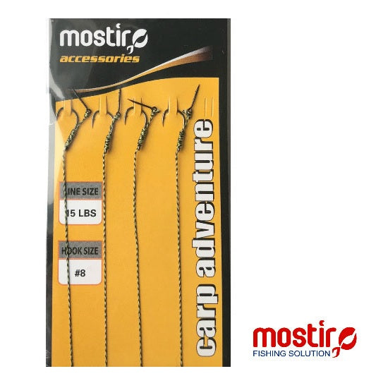 RIG MOSTIRO FEEDER WITH BOILIE SPIKE IN BRAID LINE 10 LBS HOOK NO 10 4 BUC