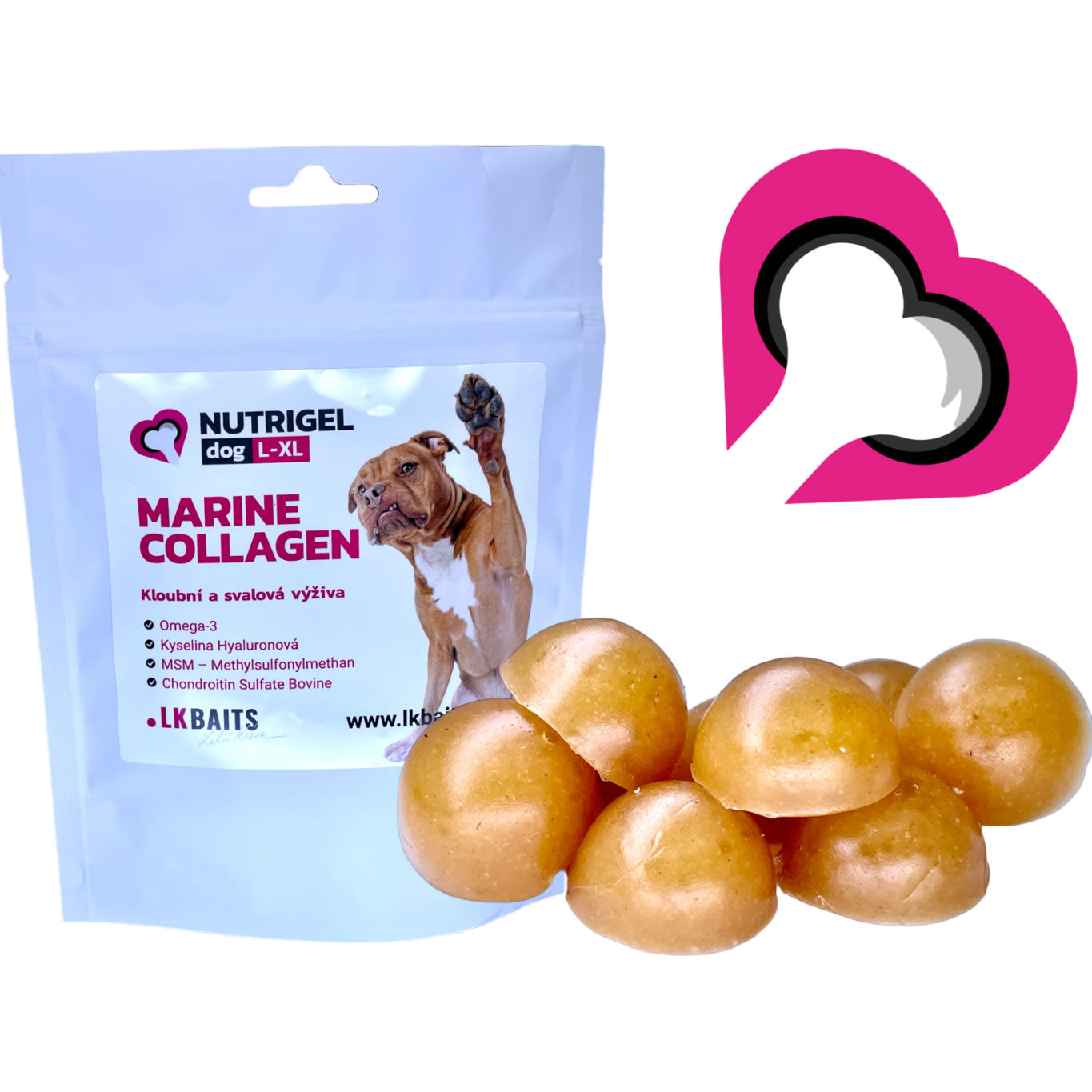 Recompense Caini LK BAITS Pet Nutrigel Dog Marine Colagen, L - XL, 180g