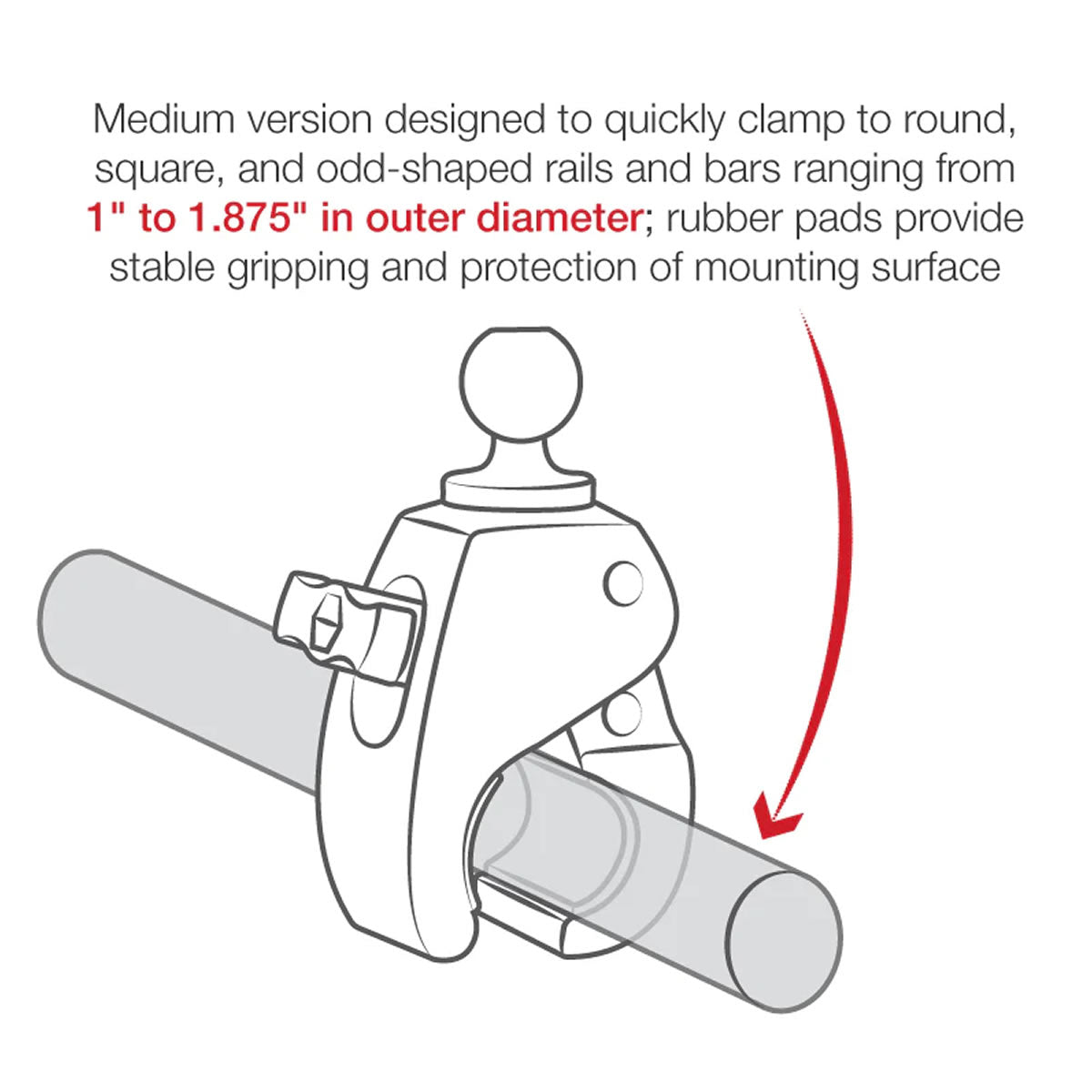 Reflector Led cu Suport RAM Mounts Tough-Claw Double Ball Mount with LED Spotlight