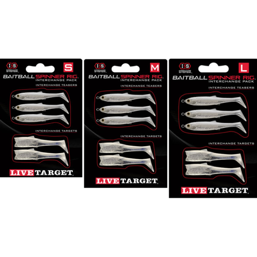 Rezerva Spinnerbait Live Target Baitball Spinner Rig, Small, Pearl White / Silver, 5buc/pac