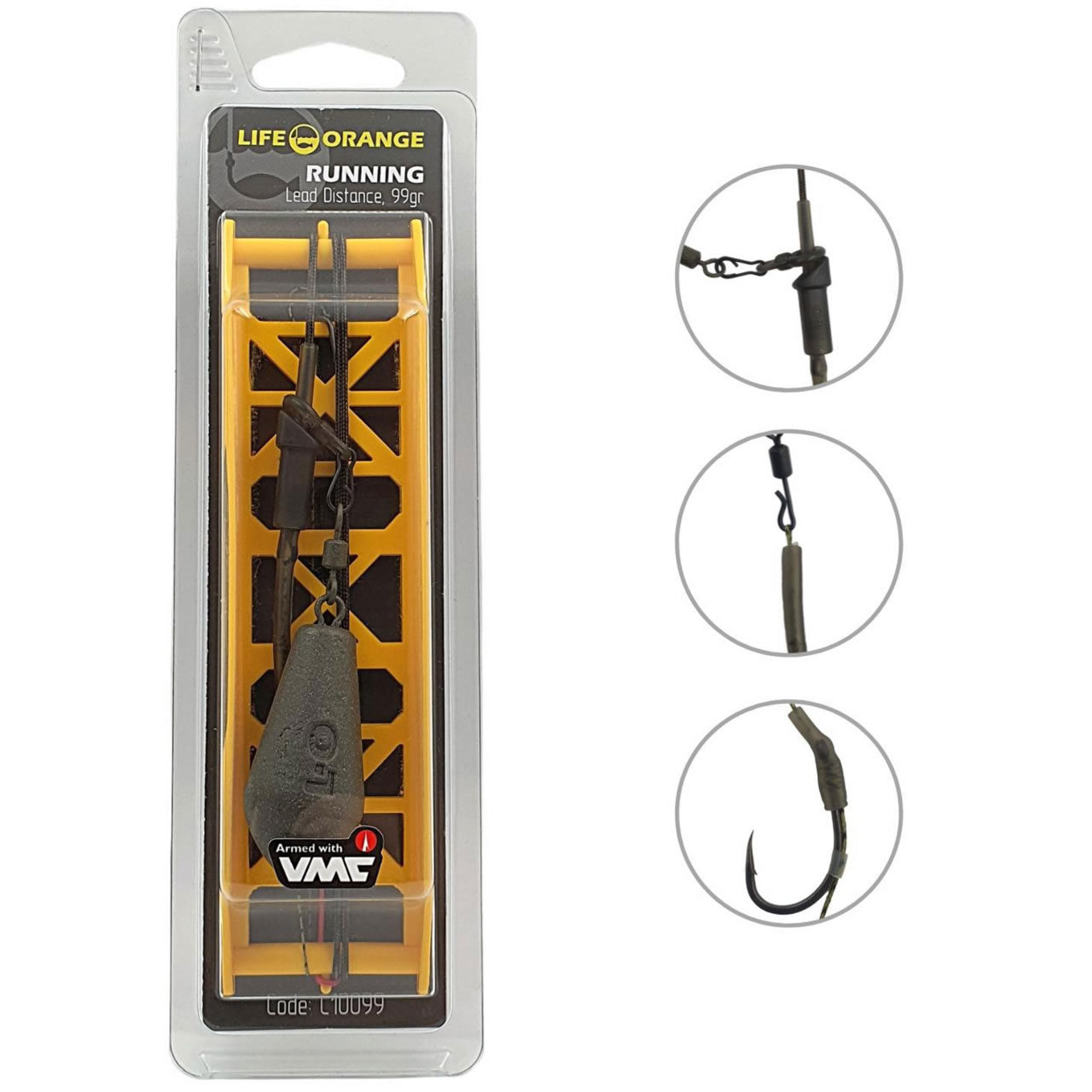 Rig Crap Orange 56g Carp Running Lead, Carlig No.4, Leadcore 45lb, 1buc/pac