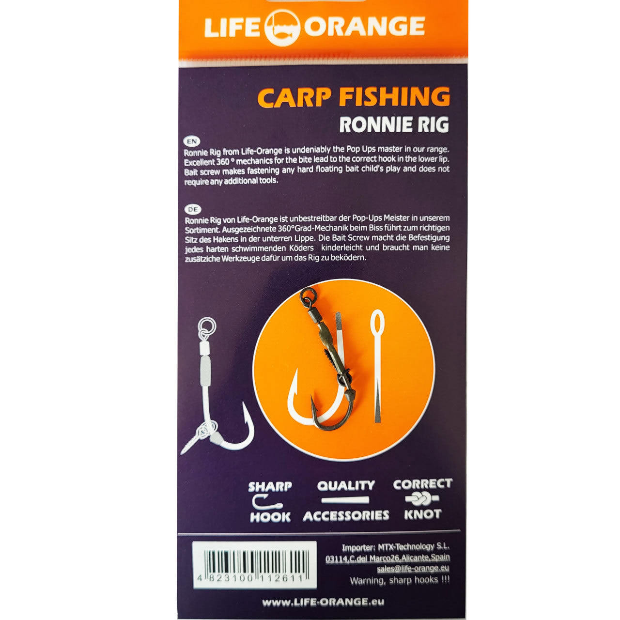 Rig Crap Ronnie Rig 04 Orange Series 7 No.4, 20lb, 3buc/pac
