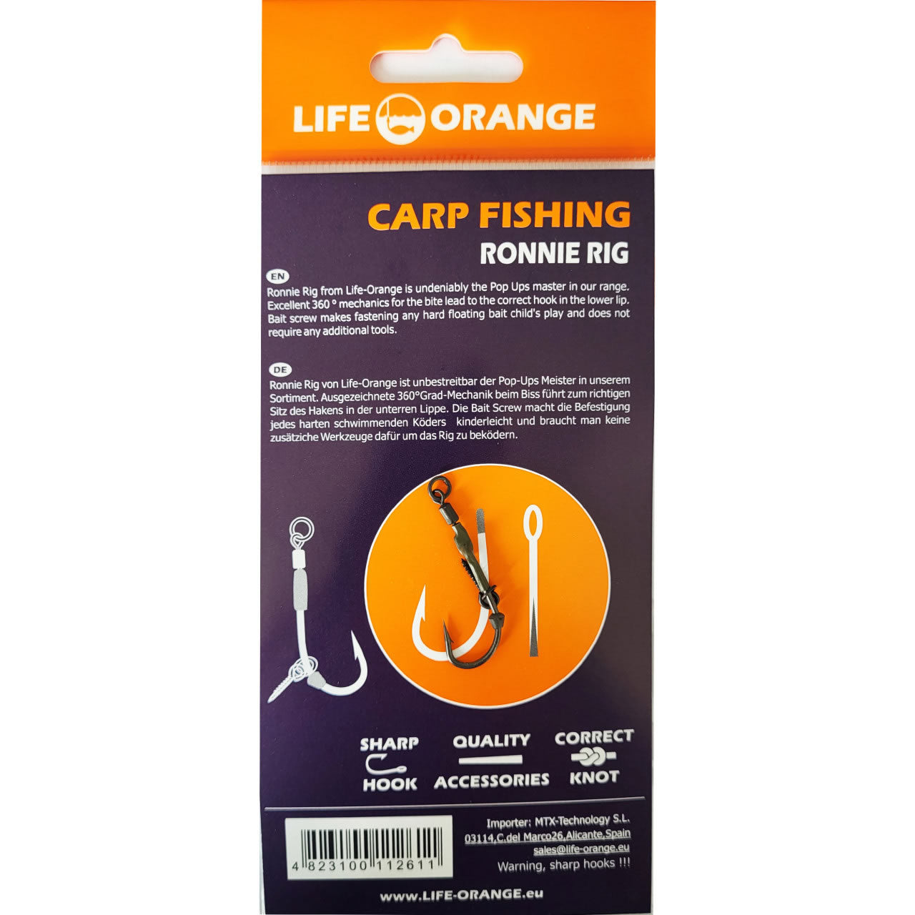Rig Crap Ronnie Rig 04 Orange Series 7 No.4, 20lb, 3buc/pac